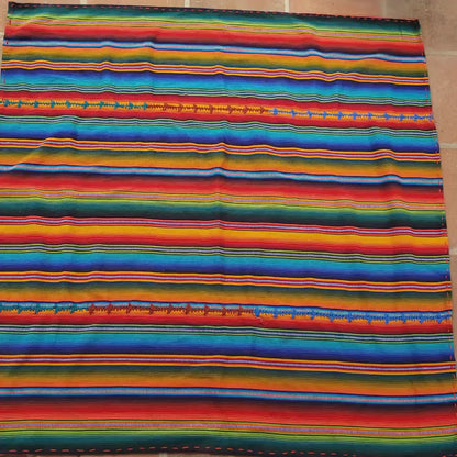 Guatemalan Handwoven RAINBOW TSUTE - Multicolor Tablecloth - Throw