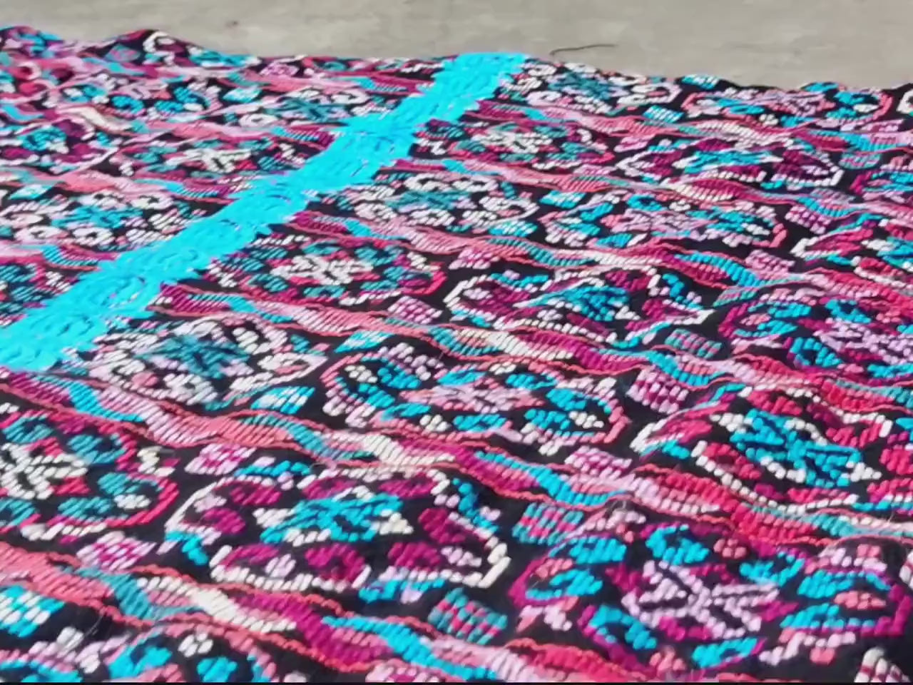 Unique Guatemala Handmade WEAVED Cotton multicolor ZUNIL Corte -Fabric per yard-