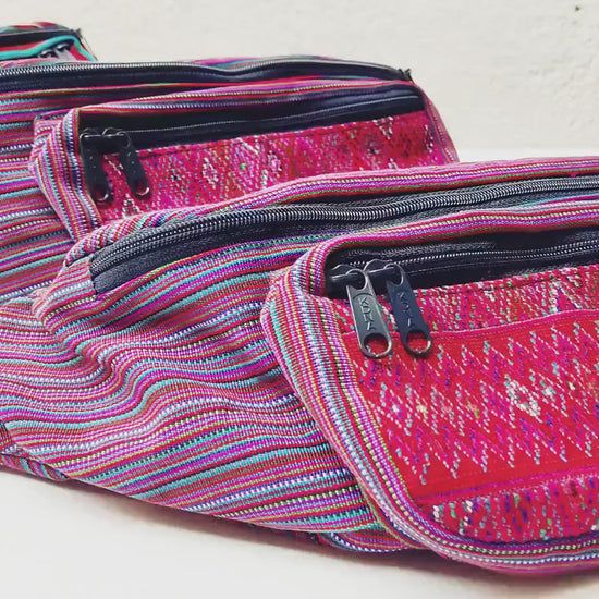 Guatemalan LARGE Weaved  Multipocket FANNY PACK