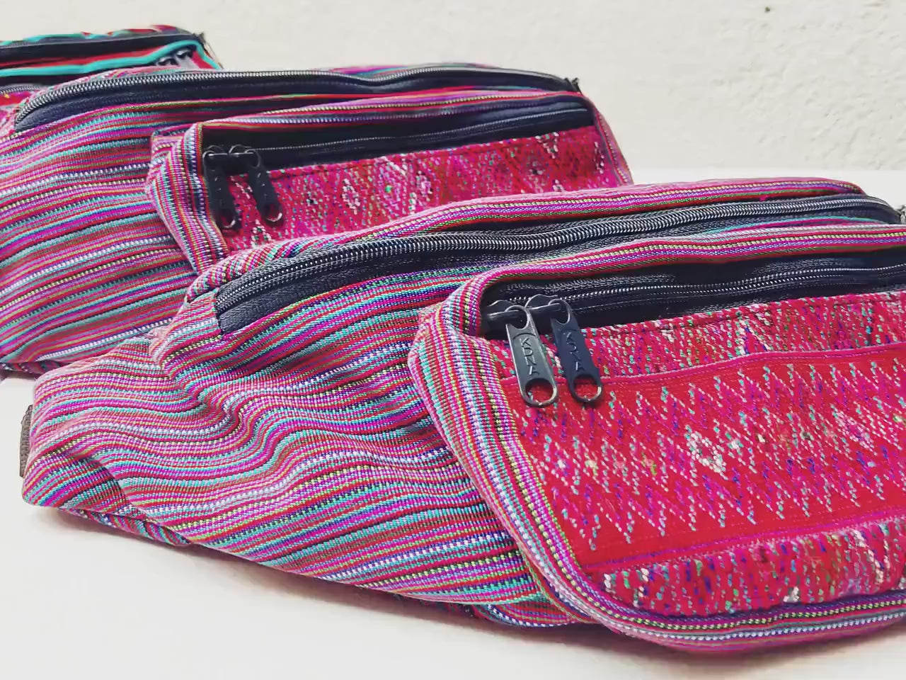 Guatemalan LARGE Weaved  Multipocket FANNY PACK