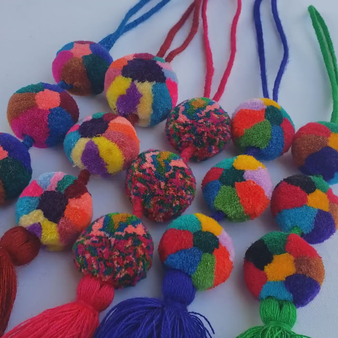 Guatemalan Handmade Wool POM TASSEL Hanging