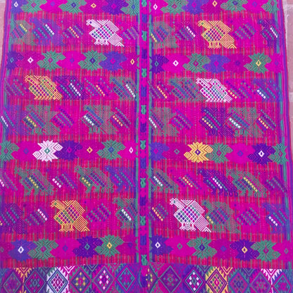 Guatemalan Red Roosters TSUTE - TABLECLOTH - throw -Santo Domingo XENACOJ
