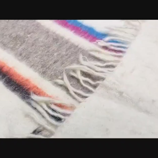 Organic PONCHO Wool GUATEMALAN BLANKET For Winter Season -Traditional Blanket Made In Momostenango