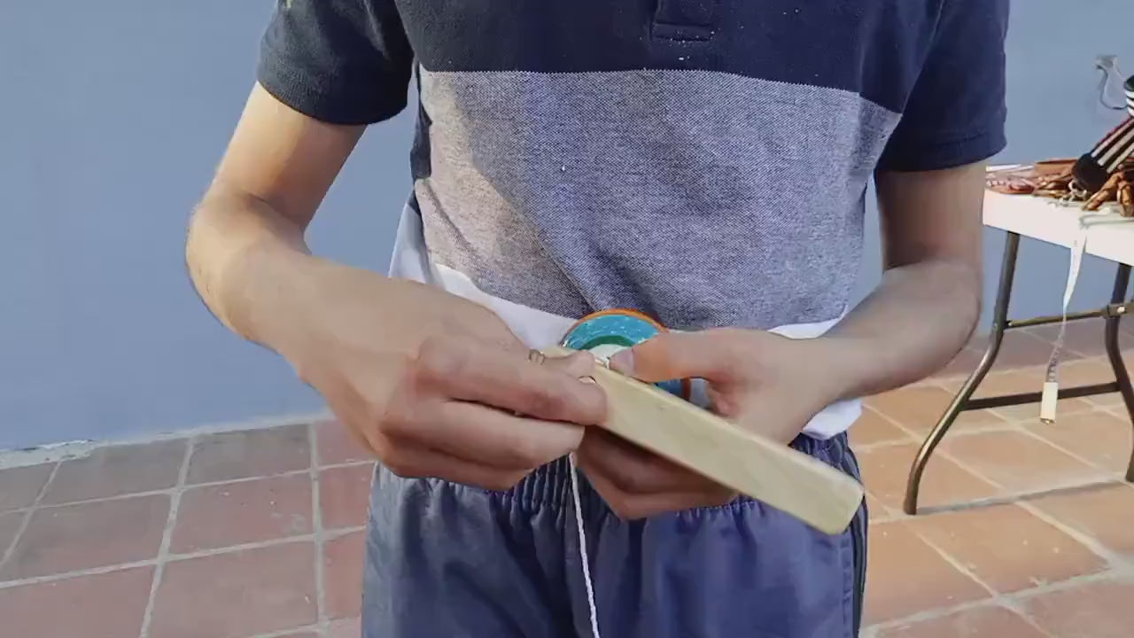 Guatemalan Spinning Wooden Top Toy: Handcrafted Kids' Gift