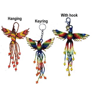 Beaded hummingbirds key chain or ornament
