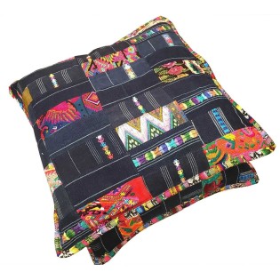 Guatemalan cotton handmade -Patchwork style- huipil pillow case cushion cover -18x18- 20x20 customizable sizes