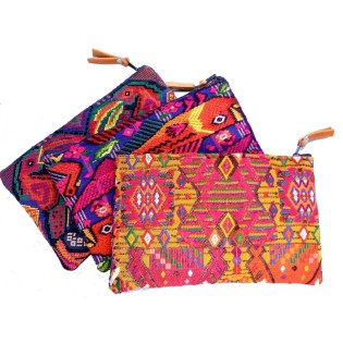 Guatemalan upcycled huipil purse, Make Up Bag, Huipil Pouch