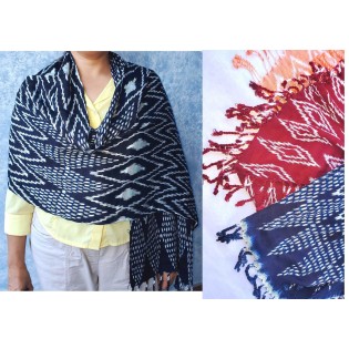 Guatemalan ikat shawl - Rayon scarf -