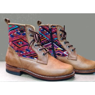 Handmade Guatemalan authentic leather Lace Up Ankle boots customizable