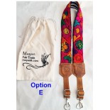 Guatemalan Adjustable leather and cotton embroidery strap for camera / Bag strap