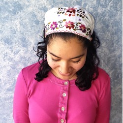 Guatemalan Embroidered cotton washable handmade headband bandana
