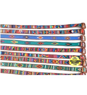 Authentic Guatemalan Handmade Silk Leather Braided Unisex Belt