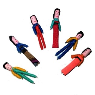 Hundreds of tiny worry dolls 1 inch tall handmade in Guatemala