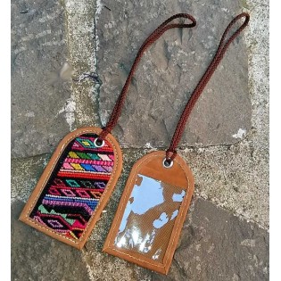 Guatemalan authentic leather luggage tag