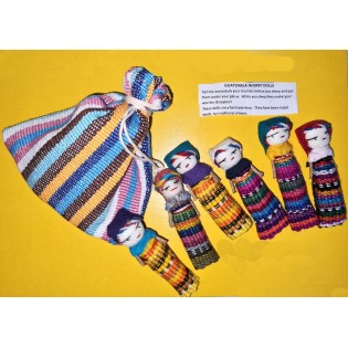 6 Dolls in a cotton pouch (Worry dolls)