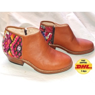 Handmade Guatemalan authentic leather Ankle boots customizable